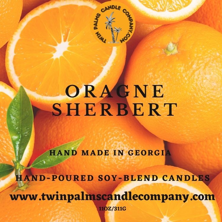 Orange Sherbet Candle  Heart