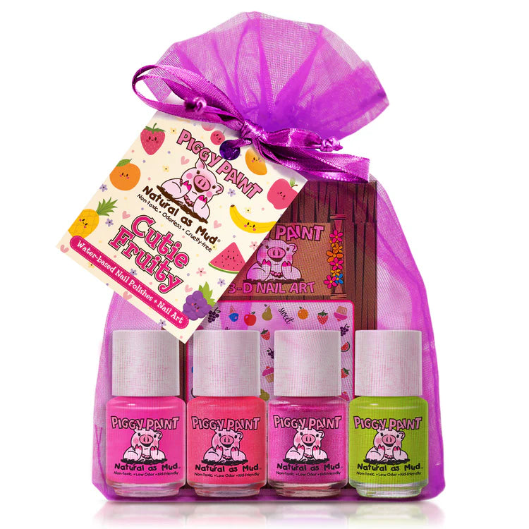 PIGGY PAINT NAIL POLISH FOR KIDS CUTIE FRUITY NAIL POLISH GIFT SET