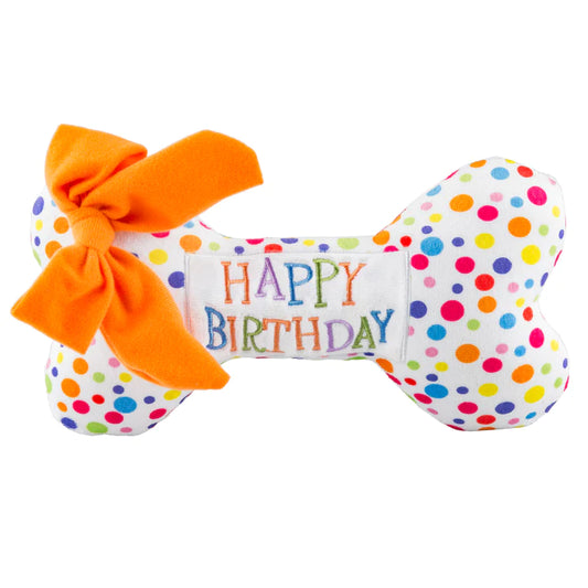 HAUTE DIGGITY DOG TOYS  HAPPY BIRTHDAY  BONE  EXTRA LARGE