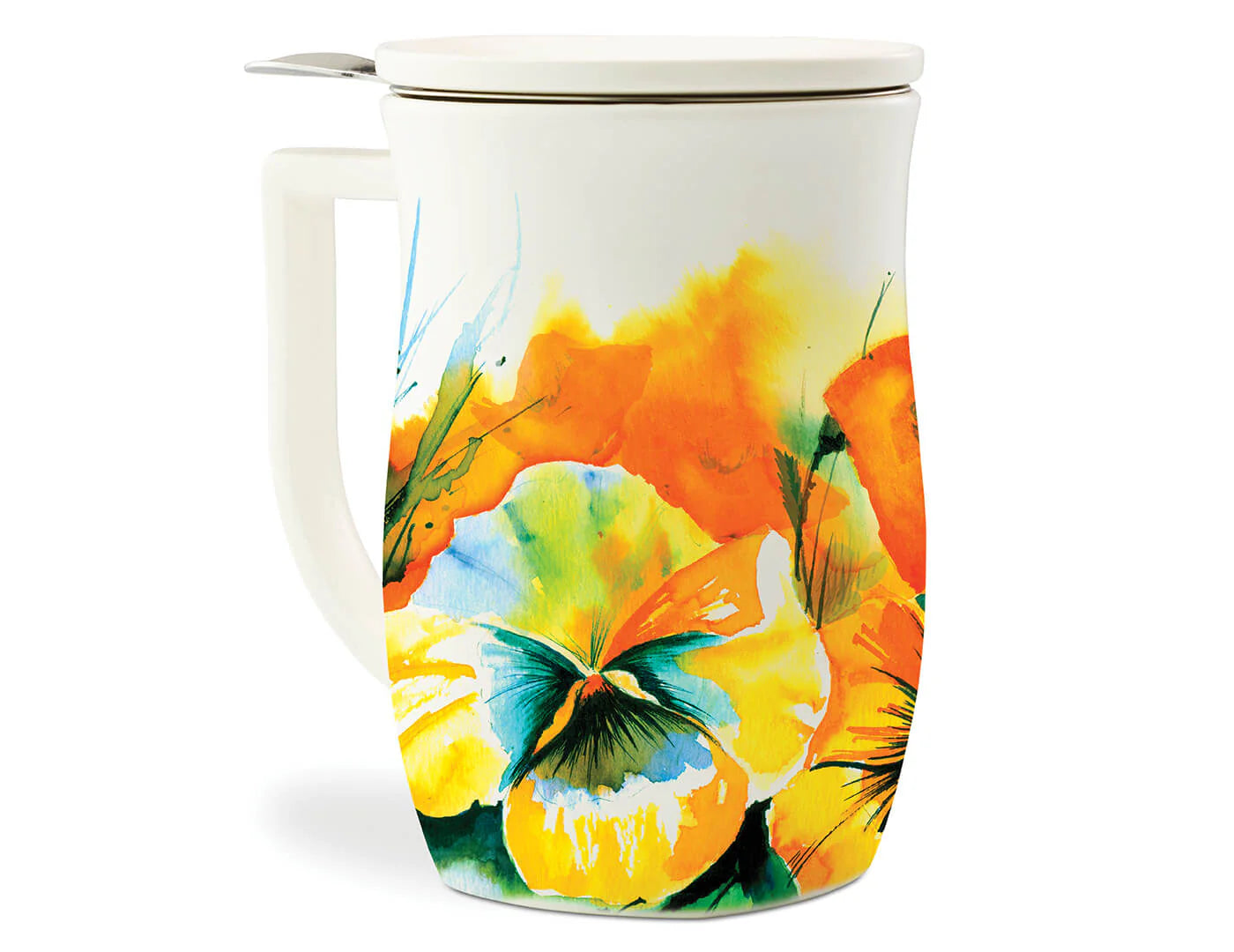 TEA FORTE  FIORE STEEPING CUP WITH INFUSER WILD POPPY