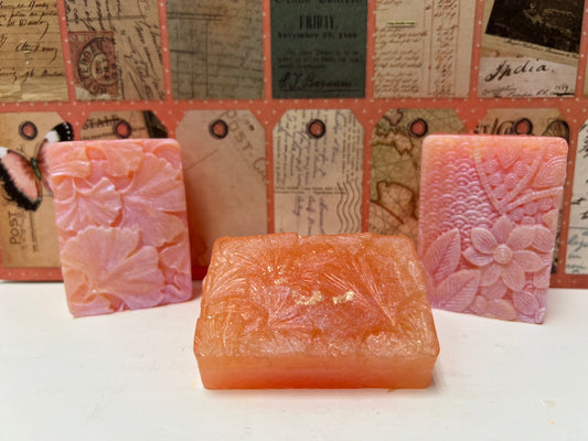 PINK GRAPFRUIT  (SET OF 2EA) FLOWER GOAT MILK SOAP