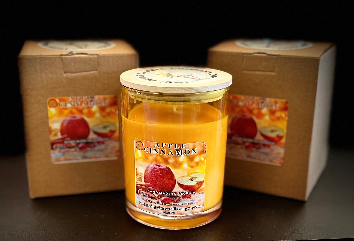 APPLE CINNAMON HAND POURED CANDLE