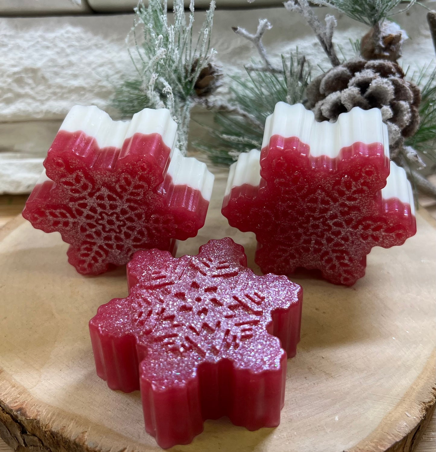 CHRISTMAS GLAZED CANDY APPLE GOAT MILK SNOW FLAKS GIFT SET