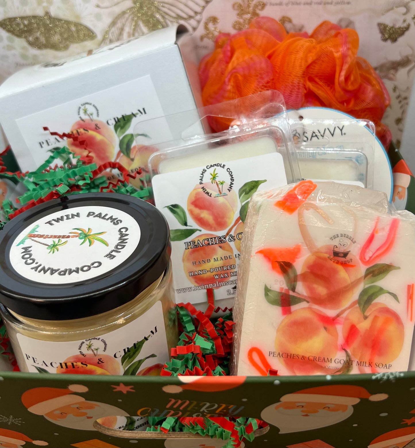 CHRISTMAS GIFT BASKET PEACHES & CREAM