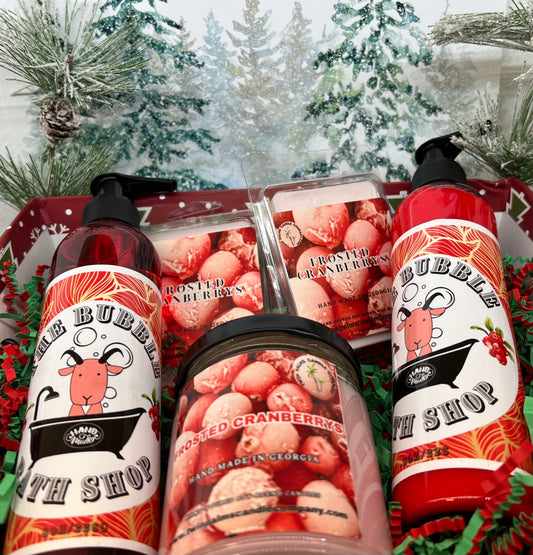 CHRISTMAS GIFT BASKET FROSTED CRANBERRYS