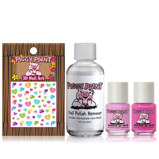 PIGGY PAINT NAIL POLISH FOR FOR KIDS AND ADULTS PERFECTLY PINK GIFT SET