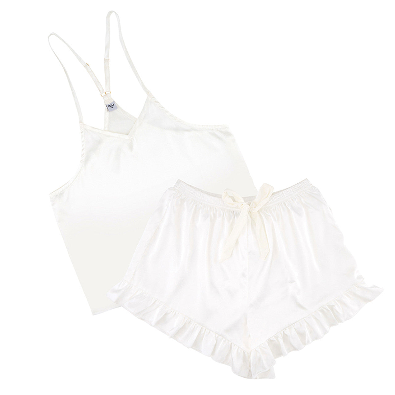 Bella Sleep & Spa Cami-White Ruffle - Meduim