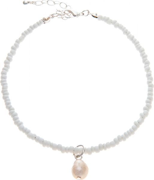 White Bead Pearl Bead Anklet